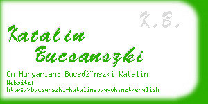 katalin bucsanszki business card